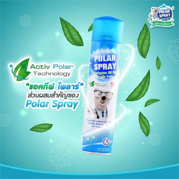 สเปรย์ฆ่าเชื้อไวรัสและแบคทีเรีย Polar spary Cool 256.-