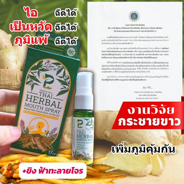 สเปรย์พ่นปาก สมุนไพรไทย ลดกลิ่นปาก Pruksa Prai No.1 Quality