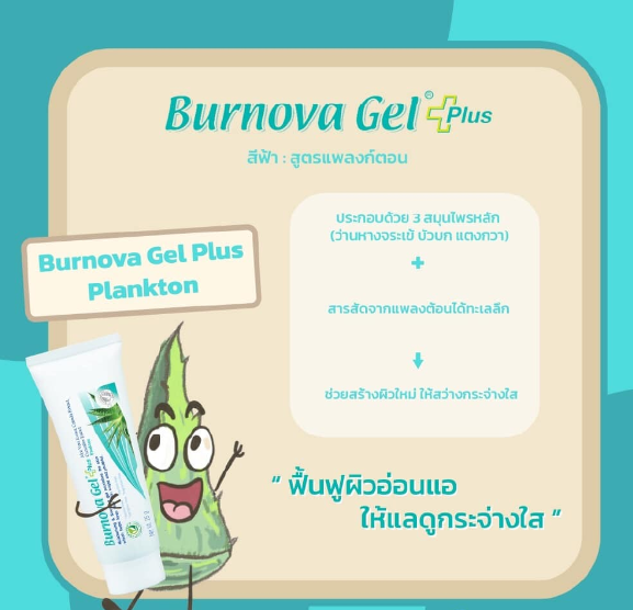 เจลบำรุงผิว สูตรสารสกัดแพลงตอน Burnova Gel Plus