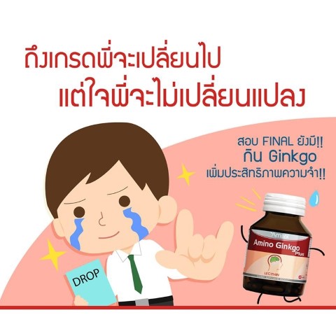 อาหารเสริมบำรุงสมอง Amsel Amino Ginko+Lecithin
