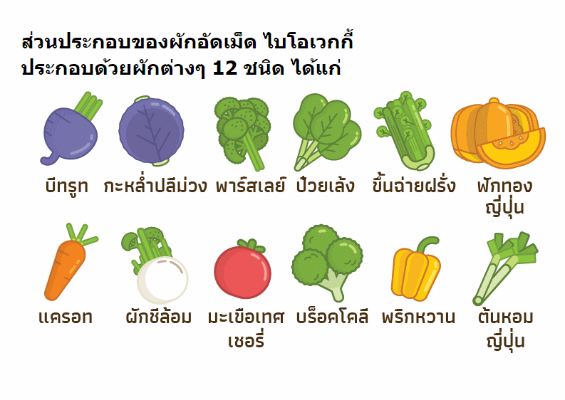 ผักอัดเม็ด คุณค่าทางอาหารสูง Bioveggie