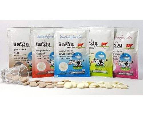 นมอัดเม็ด เสริมแคลเซียม ตราแดรี่วัน มี5รส